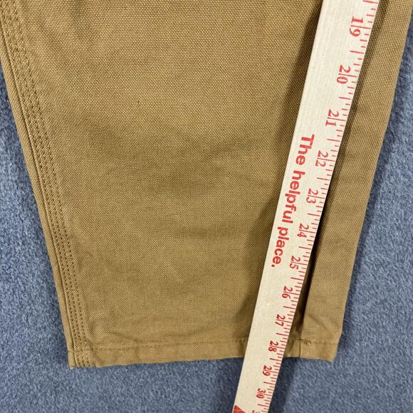Berkley Jensen Carpenter Pants Mens 34x30 Brown Duck Canvas Workwear Hammer Loop - Picture 12 of 16